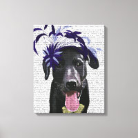 Labrador Preto Com Fascinador Azul