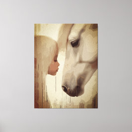 Impressão Em Tela Laço Inocente – Arte de Criança e Cavalo