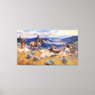 Impressão Em Tela Laços de Charles M. Russell e Cavalo rápido (191