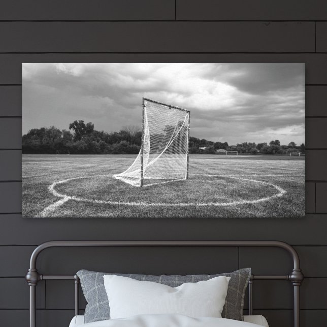 Impressão Em Tela Lacrosse Goal Black and White Sports Photo (Criador carregado)