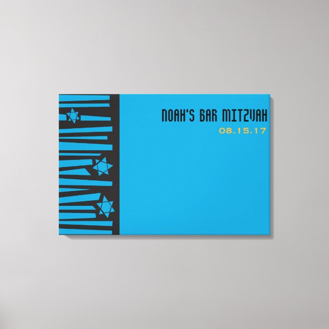 Impressão Em Tela LADDER AO Bar STARS Mitzvah Sign-In Conselho (Frente)