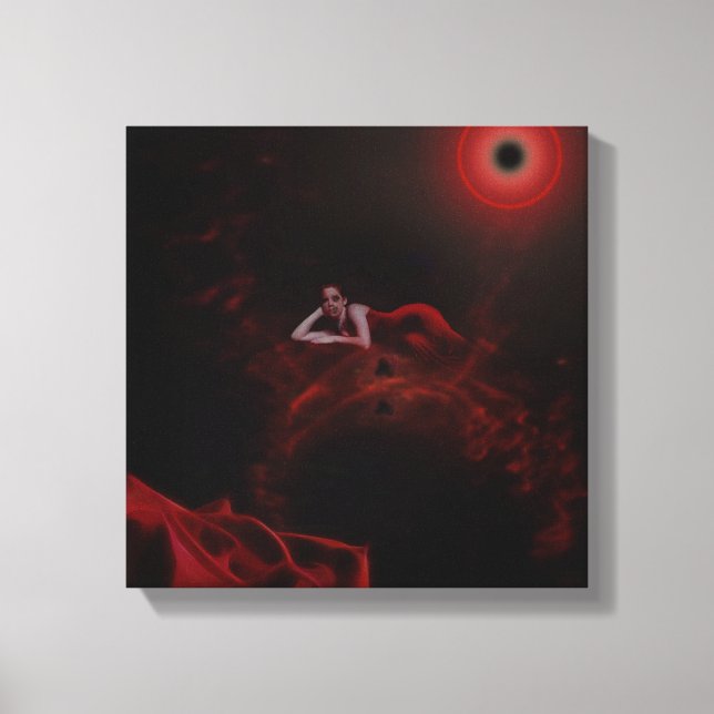 Impressão Em Tela Lady Death em Vermelho (Frente)