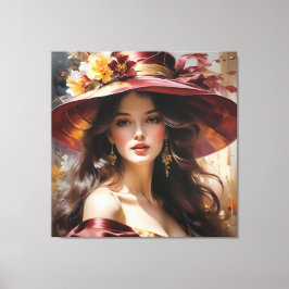 Impressão Em Tela Lady no Vermelho 1