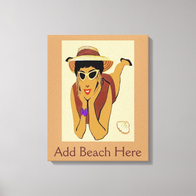 Impressão Em Tela Lady On Beach, adicione texto (Frente)