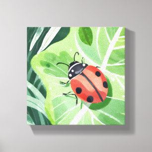 Impressão Em Tela Ladybug   Bonito pintura de aquarela