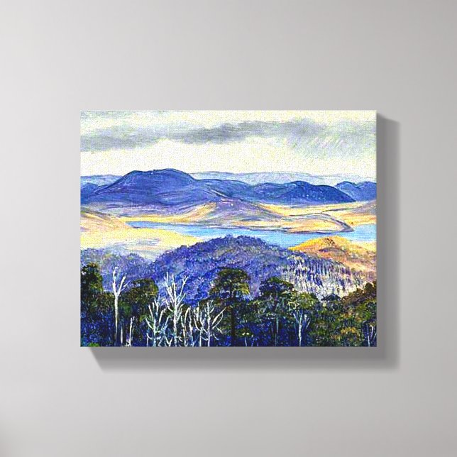 Impressão Em Tela Lago Biwa, Japão, famoso trabalho de arte, (Frente)