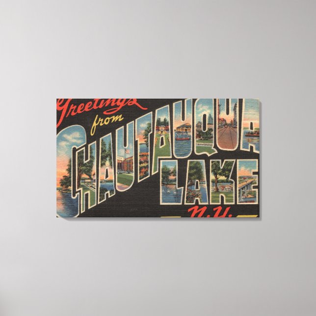 Impressão Em Tela Lago Chautauqua - Cenas com Letra Grande (Frente)