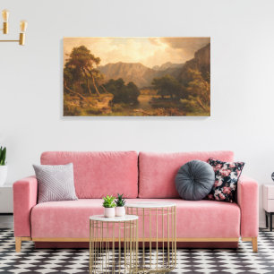 Impressão Em Tela Lago da Montanha com Garças – Heinrich Funk