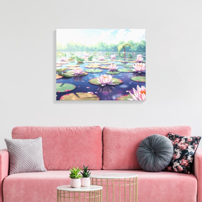 Impressão Em Tela Lago de Nenúfar 5.2.26 (Insitu(Sala de estar))