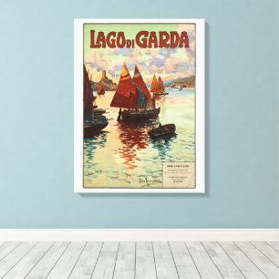 Impressão Em Tela Lago di Garda, Lago de Garda, Itália Viagens Antig