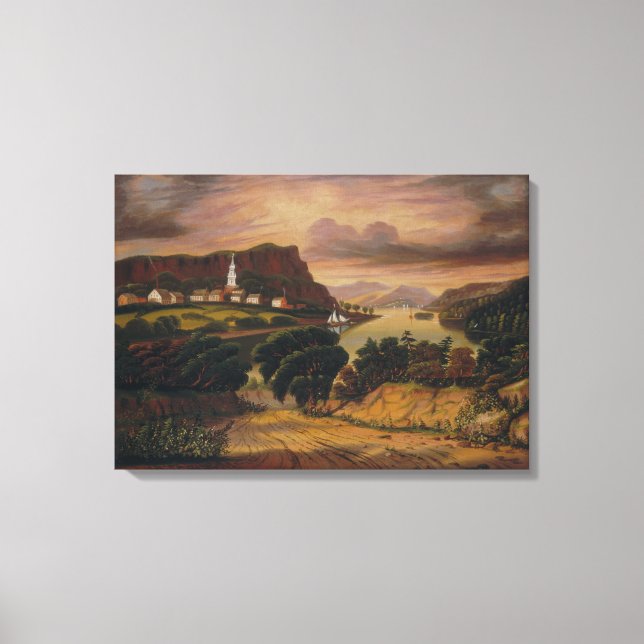 Impressão Em Tela Lago George e a vila de Caldwell (Frente)