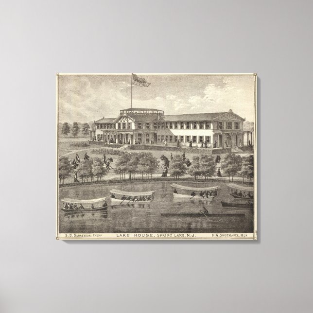 Impressão Em Tela Lago House, Primavera Lake, NJ (Frente)