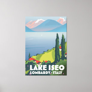 Impressão Em Tela Lago Iseo, poster de viagens Lombardia Itália