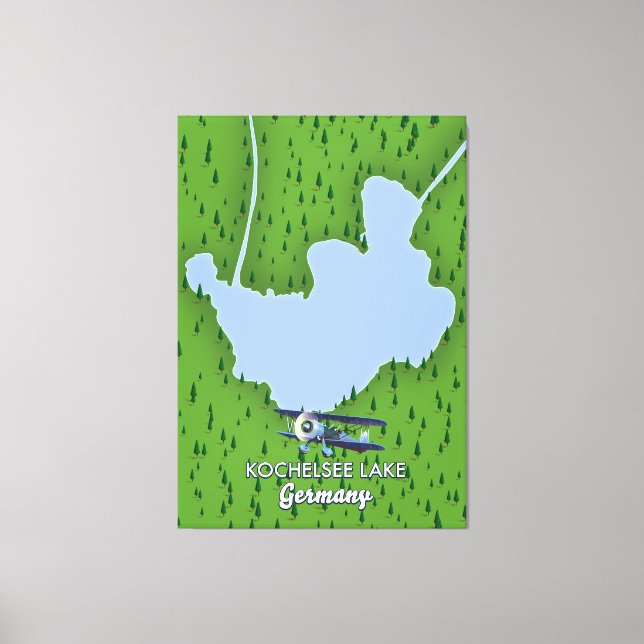 Impressão Em Tela Lago Kochelsee, mapa da Alemanha (Frente)