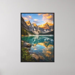 Impressão Em Tela Lago Louise Cinematográfico Canadá Nascer do Sol D
