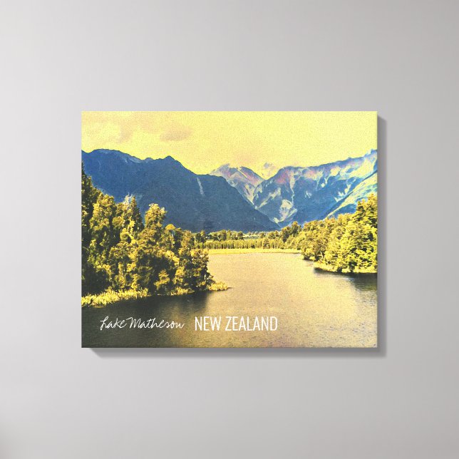 Impressão Em Tela Lago Matheson South Island (Frente)