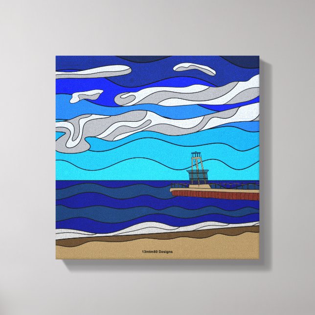 Impressão Em Tela Lago Michigan - Impressão de tela (12"x12") (Frente)