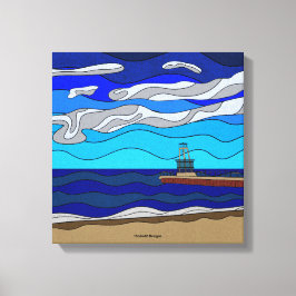Impressão Em Tela Lago Michigan - Impressão de tela (14"x14")