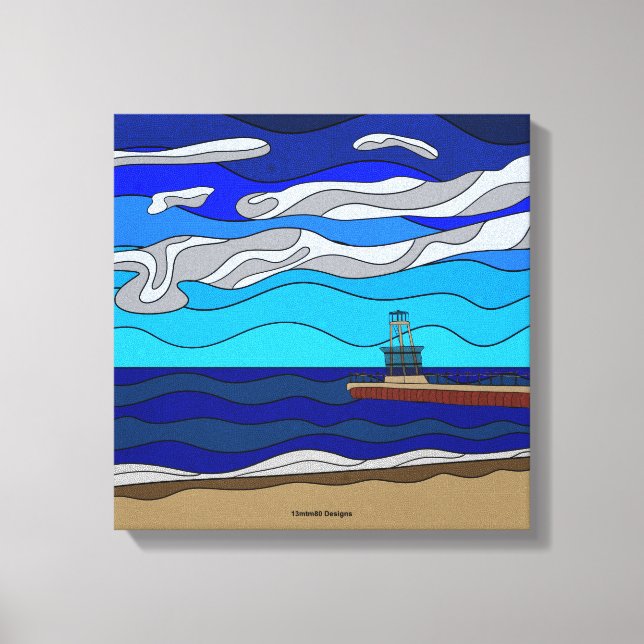 Impressão Em Tela Lago Michigan - Impressão de tela (14"x14") (Frente)