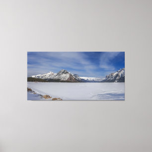 Impressão Em Tela Lago Minnewanka Panorama, beijado em neve