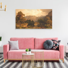 Impressão Em Tela Lago Mountain com Herons - Heinrich Funk