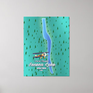 Impressão Em Tela Lago Seneca, mapa do lago de NYC