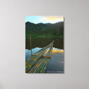 Impressão Em Tela Lago Sunrise Dawn Floresta Reflexo Indonésia