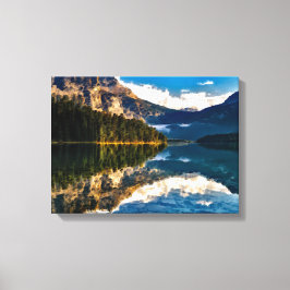 Impressão Em Tela Lago Surreal Canadense