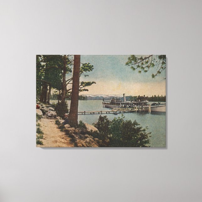Impressão Em Tela Lago Tahoe, CA - Emerald Bay View com Navio a vapo (Frente)