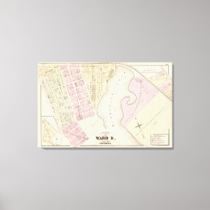 Impressão Em Tela Lagoa de Mashapaug e mapa do atlas da vizinhança
