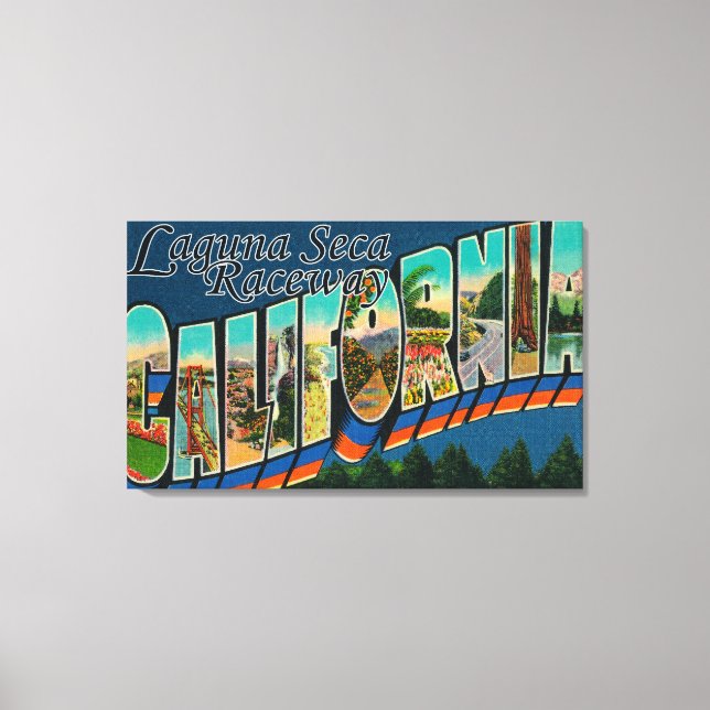 Impressão Em Tela Laguna Seca Raceway, CA - Cenas com Letras Grandes (Frente)