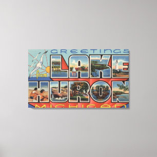 Impressão Em Tela Lake Huron, Michigan - Letras Grandes Cenas