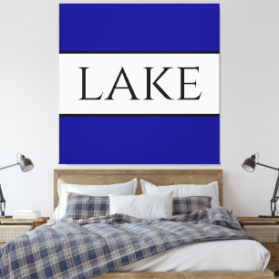 Impressão Em Tela LAKE Sporty Bold Marinho Blue White Summer Stripes