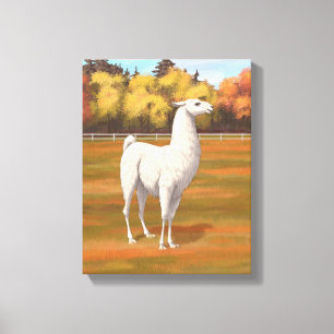 Impressão Em Tela Lama Branco na Pastagem da Fazenda do outono