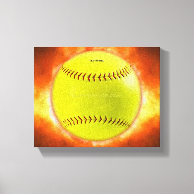 Impressão Em Tela Lâmpada amarela de foguete de softball SlipperyJoe (Frente)