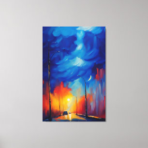 Impressão Em Tela Lâmpada Noturna pintura a óleo