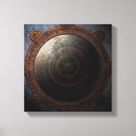 Impressão Em Tela Lâmpada Steampunk Hora do Relógio Metálico