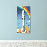 Lançamento do foguete espacial retro Poster brilha