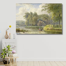 Landschap encontrou Figuren em een Roeibootje Vint