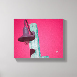 Impressão Em Tela Langley Lamp Post Rosa Turquesa Arte