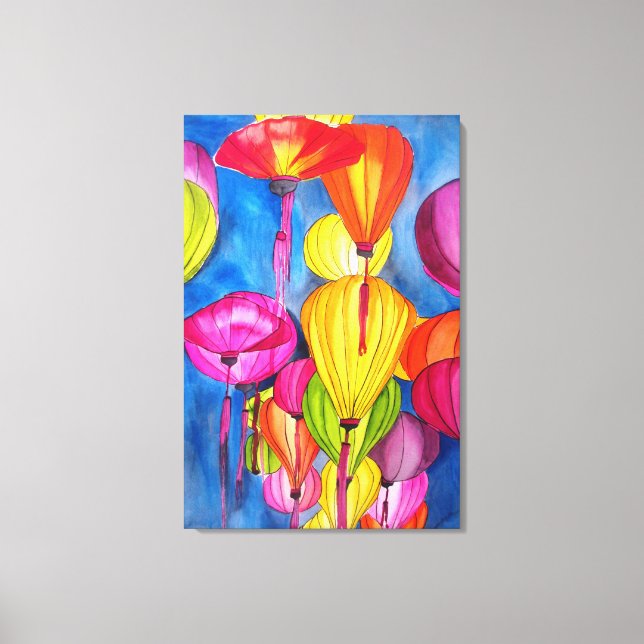 Impressão Em Tela Lanteras Chinesas pintam-d'água de arte fina (Frente)