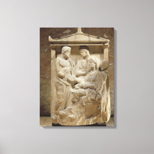 Impressão Em Tela Lápide de Phainippos e de Mnesarete que mostra a