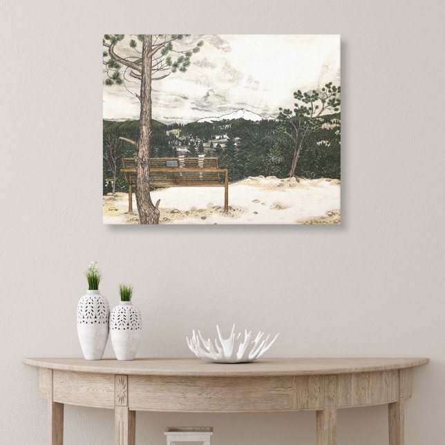 Impressão Em Tela Lápis/Caneta Ilustração da Paisagem de inverno do  (Criador carregado)