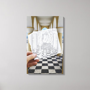 Impressão Em Tela Lápis contra a câmera - Checkmate