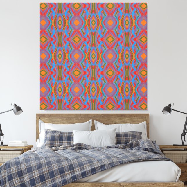 Impressão Em Tela Laranja Abstrato (Insitu(Quarto))