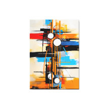 Laranja Azul Dinâmico Abstrato Geométrico Meados d