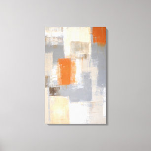 Impressão Em Tela Laranja e Abstrato bege "Tão Único"