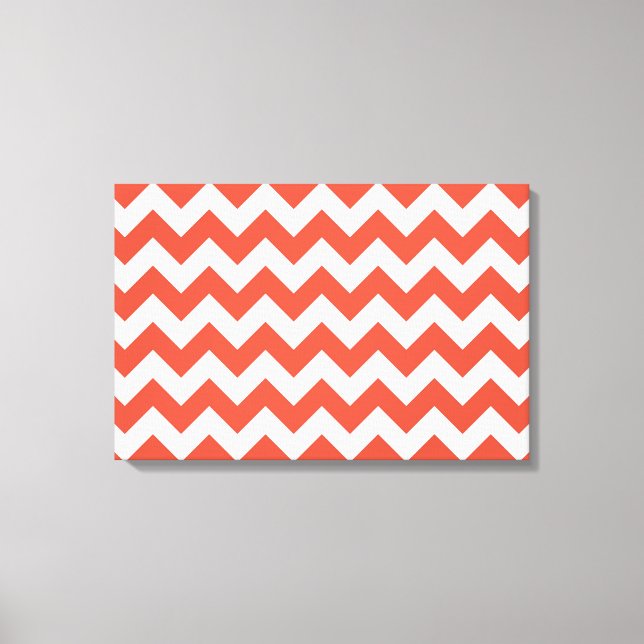 Impressão Em Tela Laranja e Zigzag Branco (Frente)