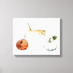 Impressão Em Tela Laranja Gato Pulando Entre Bompkins