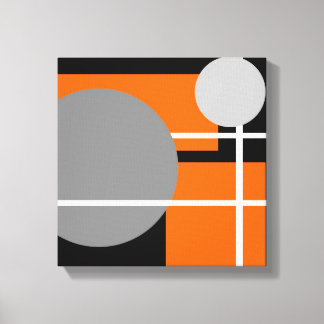 Impressão Em Tela Laranja Moderno Cinza Preto Branco - Tela Enrolada